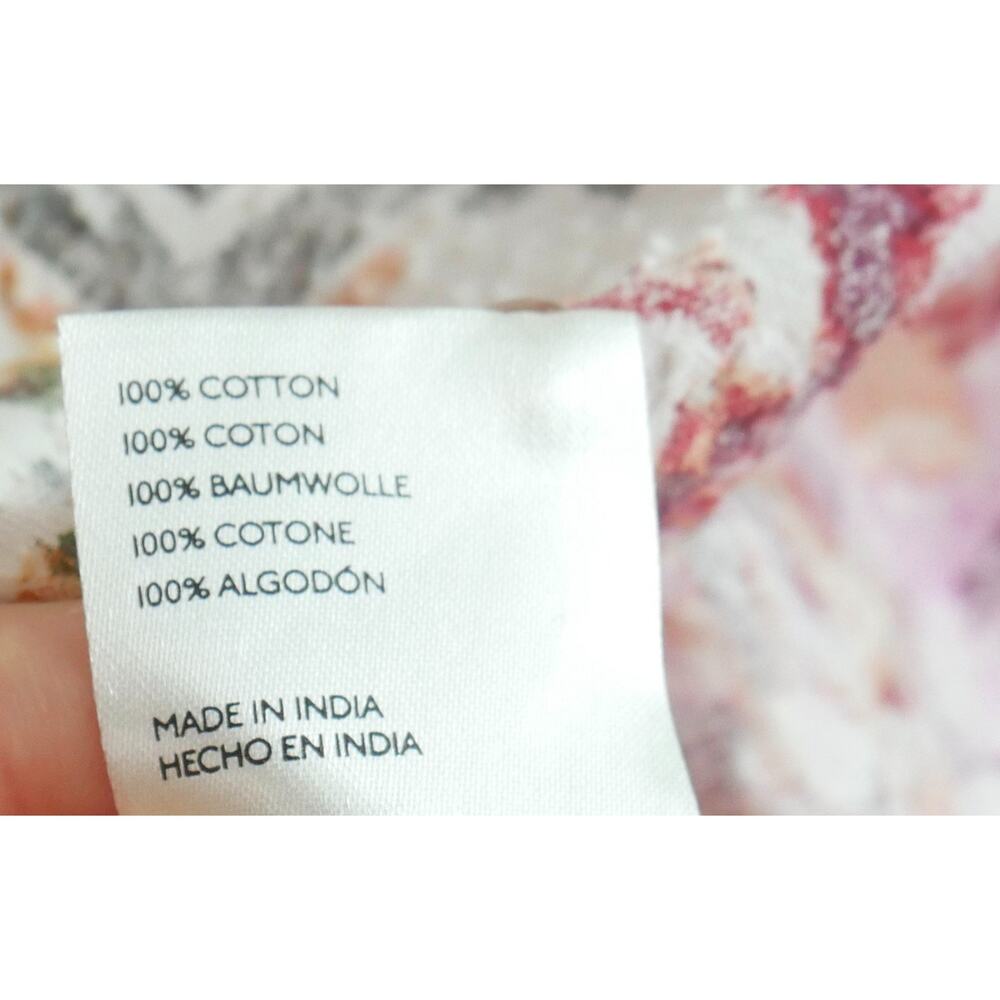Anthropologie Pilcro Cropped Surf Blouse XL Floral Cotton Popover Top Boho - Picture 6 of 7